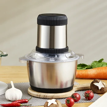 New Design Wholesale Best 2L 3L 5L Household Meat Chopper Food Stainless Steel 4 Blade Electric Meat Grinders For Sale