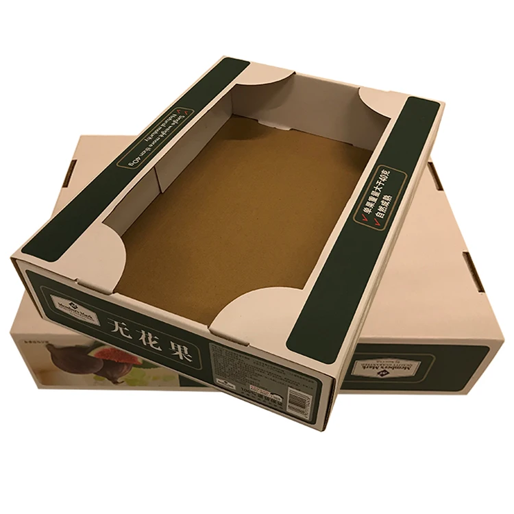 Customized Boxes Foldable Corrugated Apple Fruit Packaging Wax Waterproof Carton For Banana Vegetable Gift