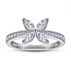 Silver Rings Sterling Ring Silver Silver Rings Women 925 Sterling Gardenia 925 Silver Ring With Cubic Zircon
