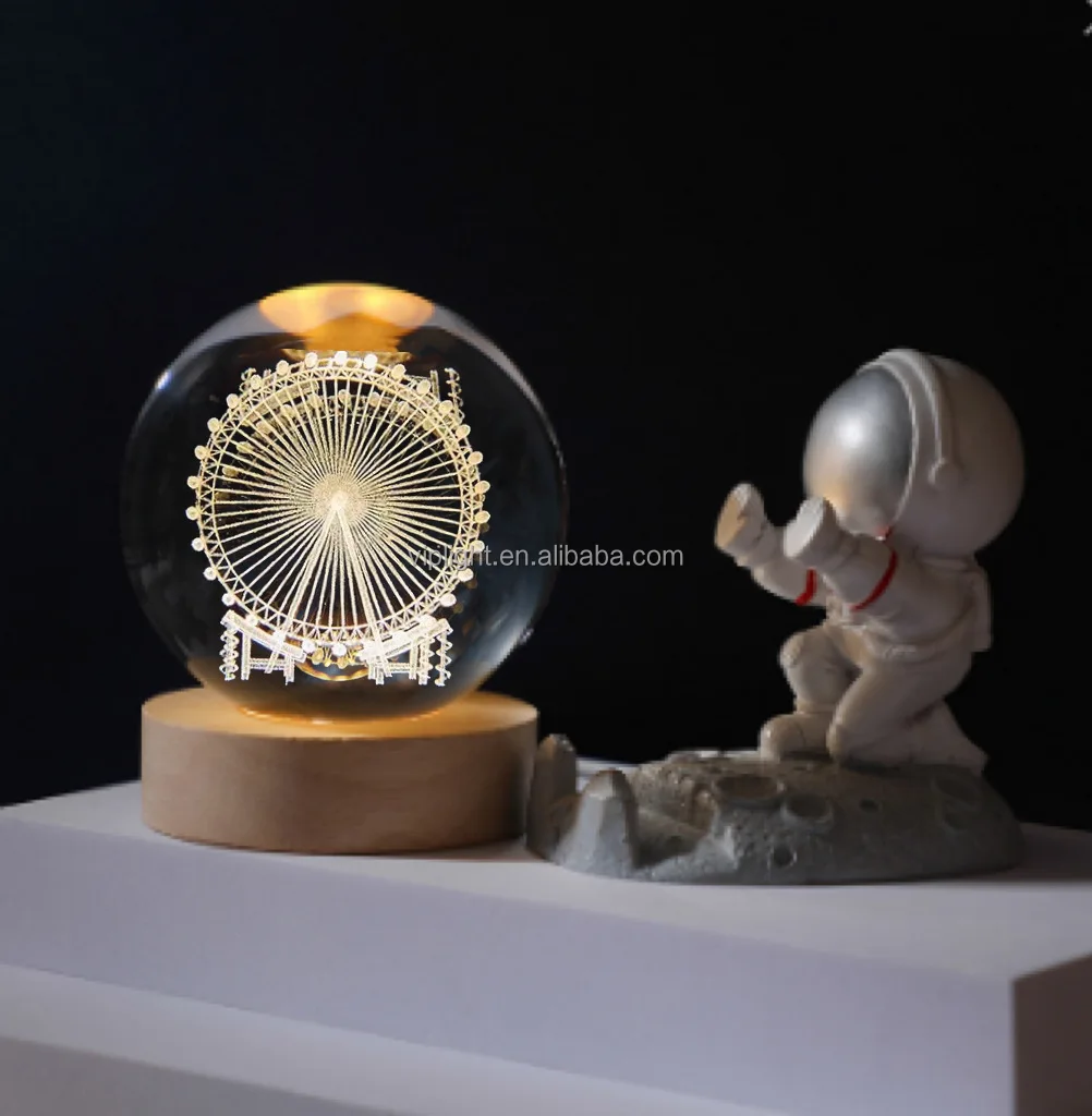 6cm Glass Solar System Planet Sphere 3d Laser Engraved Crystal Ball