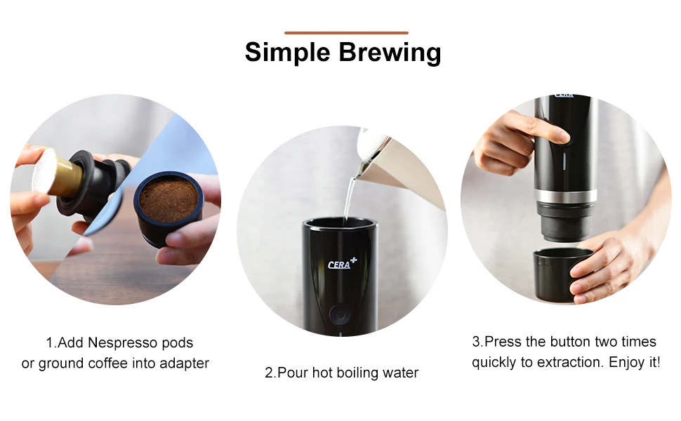 Portable Coffee Maker Portable Pod Coffee Maker Mini Automatic Espresso Handpress Pod Portable