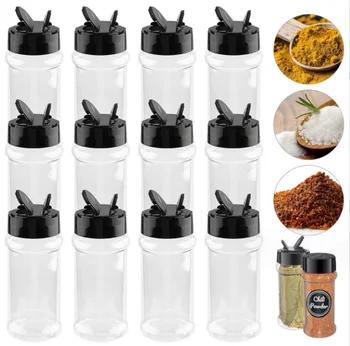 3.4oz/100ml Plastic Spice Jars Pepper Shakers Salt Bottles Travel Spice Set Airtight Spice Jar Storing Herbs&Powders Dispenser