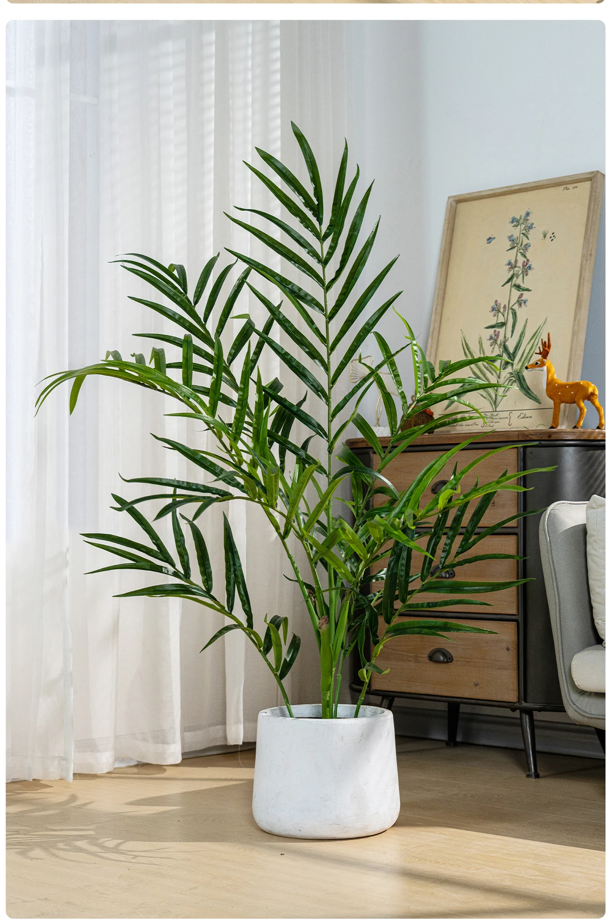 Greenery Simulated Fishtail Palm Artificial Indoor/Outdoor PE Plastic Home Decor with Branch Pot for Living Room Decorations manufacture