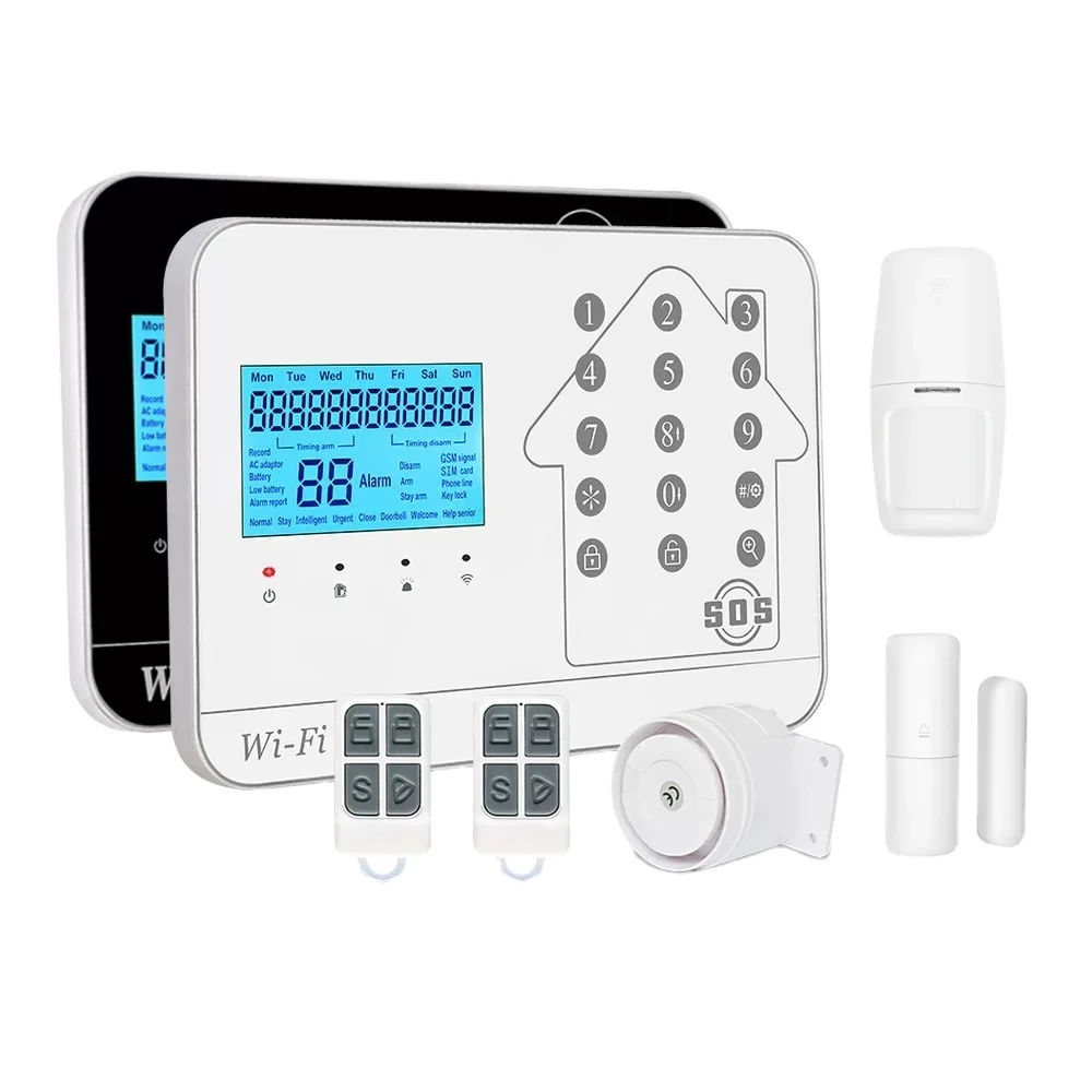 New Design Wireless WiFi Home Security System/Wireless Home Alarm Kit/Sim Card GSM Burglar Alarm WiFi Alarm System