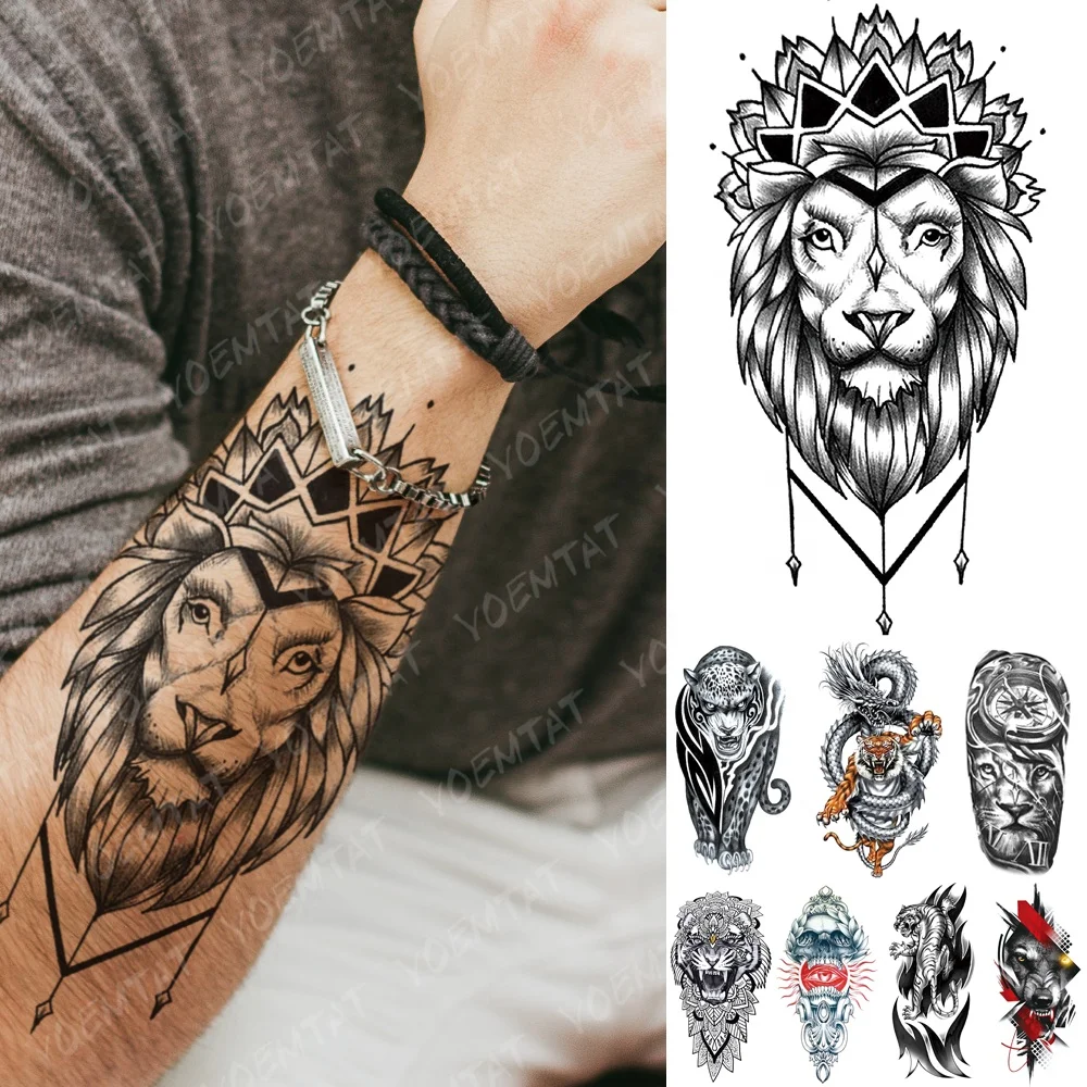 2023 Best Selling Lion Crown Tiger Waterproof Temporary Tattoo Sticker -  Buy Hot Painting Art Dragon Tattoo,Flexible Body Art Tatto Temporary,Top  Quality Tattoo Stickers Temporary Product on 