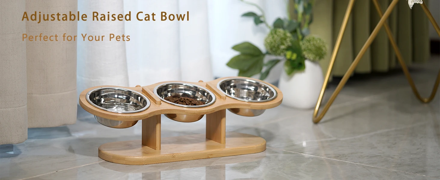 Adjustable Raised Cat Bowl