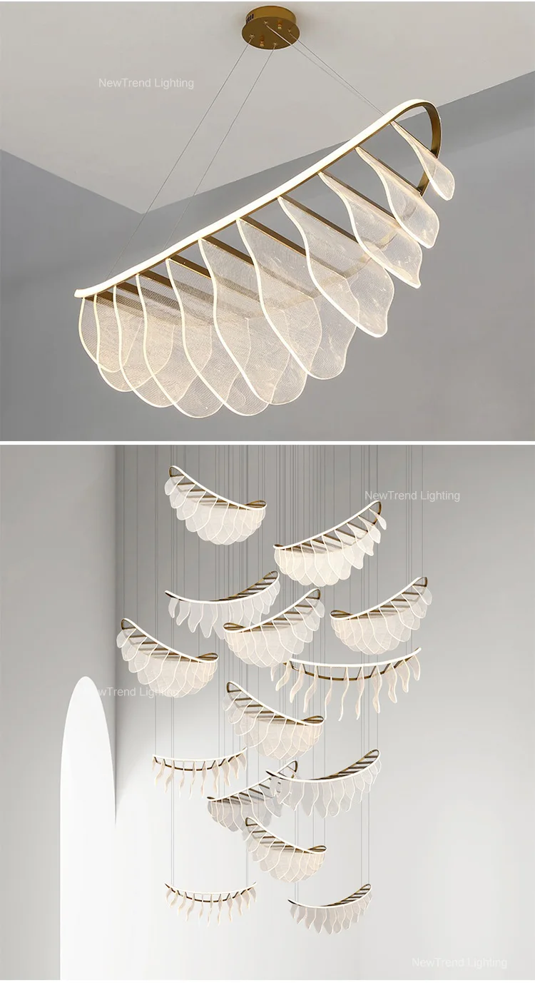 CPL-306 Modern Design Indoor Decoration Villa Hotel Mall Acrylic LED Hanging hotel lobby Chandelier supplier