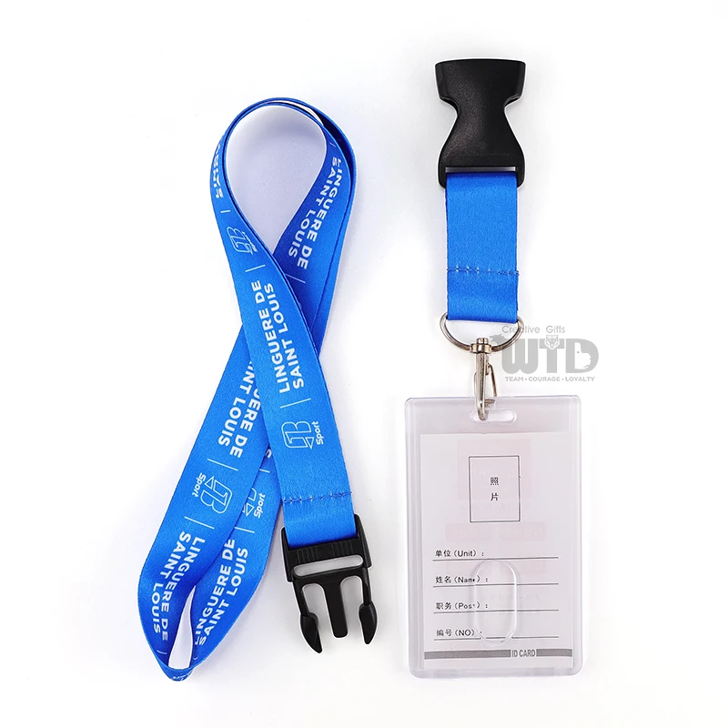 product customizable polyester nylon id card badge holder lanyard personalized neck strap hook accessory for teacher staff sports event-7