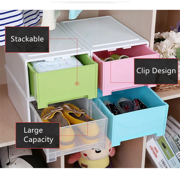 Home Storage Organizer Box Simple Clamshell Shoe Cabinet Shoe Storage box Thickened Plastic shoe box