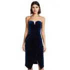 2021 Black High Split V Neck Sexy Party Dress Women Strapless Bandage Evening Long Dress