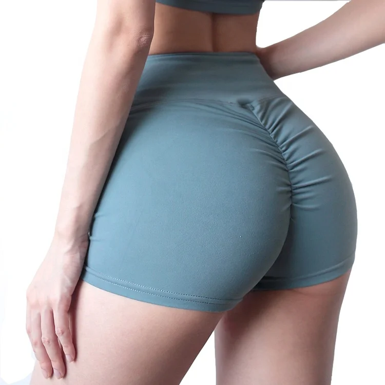 MANXISI Yoga Shorts for Women Hot Butt Cross Tie Side Ruched Workout Shorts 