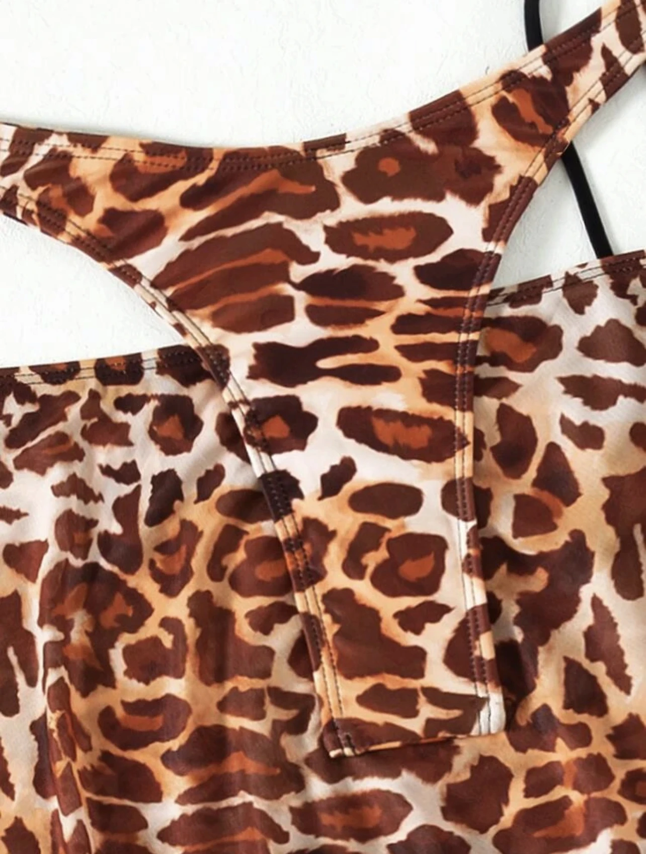 Women Sexy Thong Swimsuit Bikini Swimwear Leopard Print Pcs Long