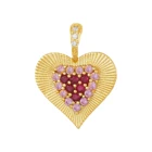 Heart Pendant Gemnel Rainbow Zircon Heart Pendant Necklace Accessories DIY Pendant Heart Charms