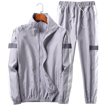 Reflective Korean fashion men's clothing collocation jacket set two sets reflective tracksuit custom
