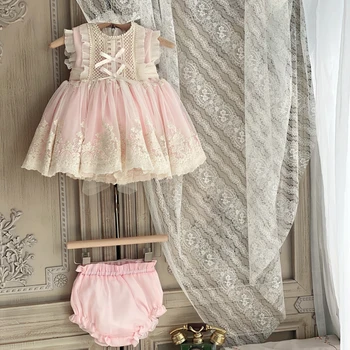 121148 summer vintage baby girls' spanish dresses for kids clothing Party wedding ruffles wholesale children clothes boutiques
