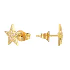 Star Stud Hot Selling Five-pointed Star Shape 925 Sterling Silver Earrings 3 Color Beautiful Stud