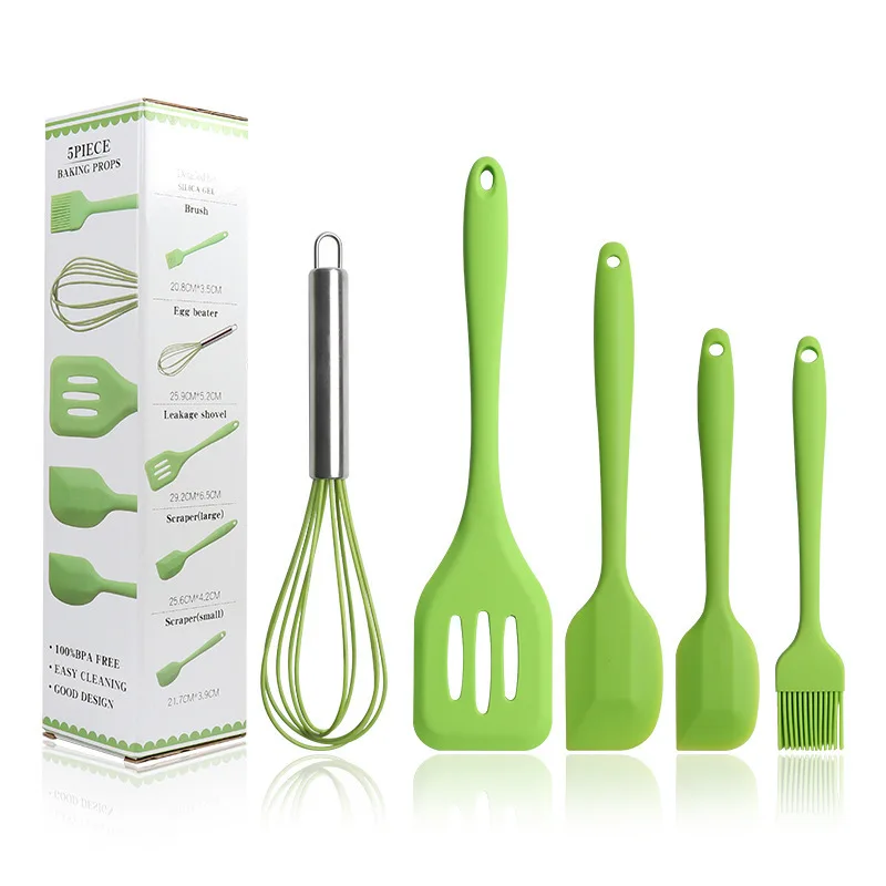 Non-Stick Kitchen Accessories Cookware Set 5 Pcs Kitchen Utensils Silicone Kitchen Utensil Set Cooking Tool for Promotion