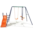 Children Garden Swing Kids New Custom Children Comfortable Metal Garden Swings And Slide Kids Outdoor Playground