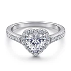 Sterling Heart Shape 925 Sterling Silver Wedding Rings In Stock