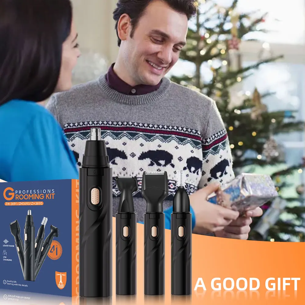 Portable Four-in-One Home Hair Salon Electric Shear New Charging Eyebrow Trimmer Nose Ear Hair Trimmer for Household RV Car Use manufacture