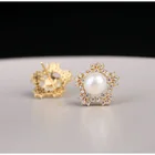 Stud Fresh Water Pearl Stud Vintage 5 Stars Saturn Earrings Women For 2021