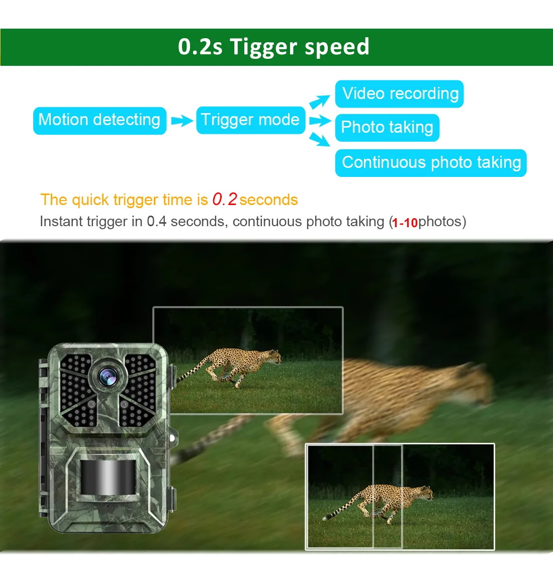 Outdoor Hunting Wildlife HD Camera Security Monitoring Infrared Night Vision Hunting Camera