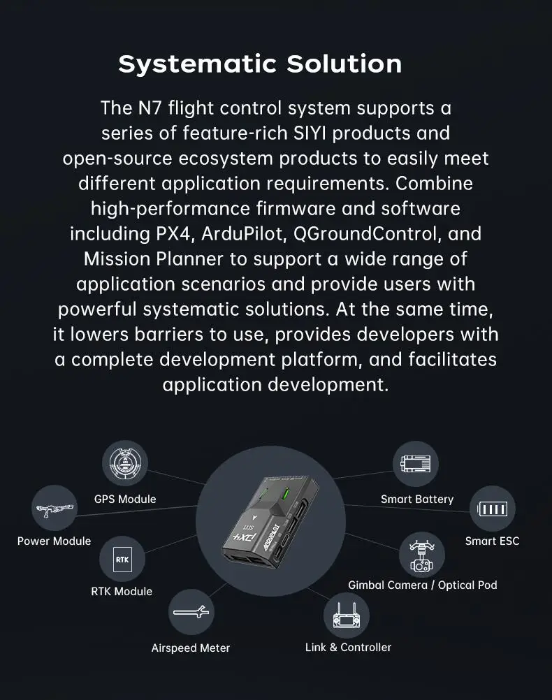 Siyi N7 Autopilot Flight Controller Compatible Px4 Ecosystem M9n Gps