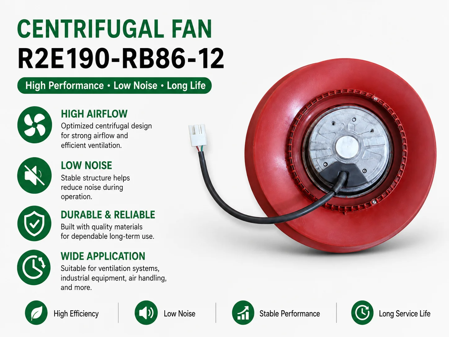 Centrifugal Fan, R2E190-RB86-12, 230V, 190mm, HRV - detail 4