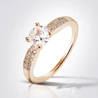 Fashion Wedding Rings Moring Hot Sale Fashion Environmentally-friendly Copper 18K Gold Wedding Rings For Woman Gift