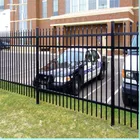 Decorative Fence Iron Wrought Fence Decorative Black Powder Coated Wrought Iron Garden Fence Steel Picket Fence