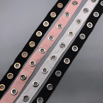 Wholesale Fashion Custom Metal Eyelet Ribbon Trim Tape For Garment