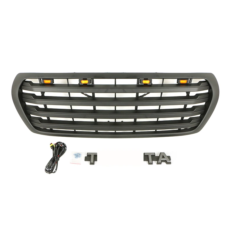 product auto parts black front grille with grille light fit for landcrusier lc200 2007 2015-56