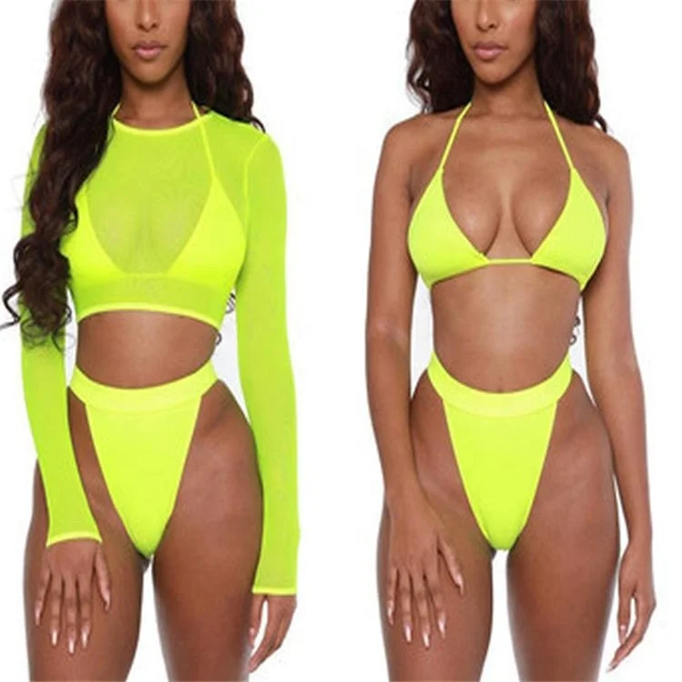 high waisted 3 piece swimsuit