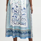 Skirts Skirt Midi Women Custom Latest Design Casual Animal Natural Waist Straight Skirts Women Satin Midi