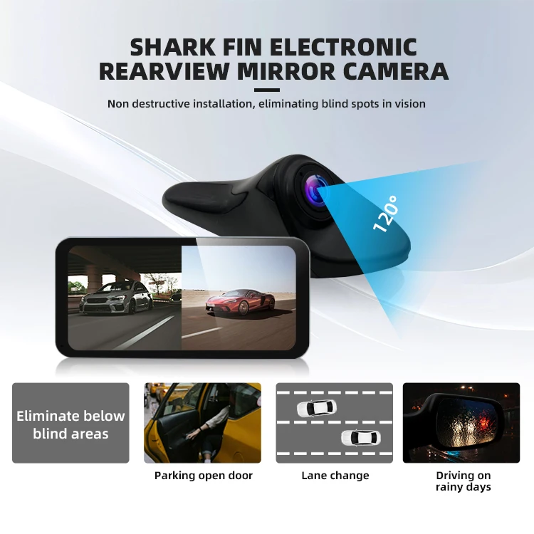 Wemaer AI BSD 2 Side Camera Car Rear View Mirror Blind Spot Side Camera Blind Spot Sharkfin Side Camera With Rear View Mirror factory
