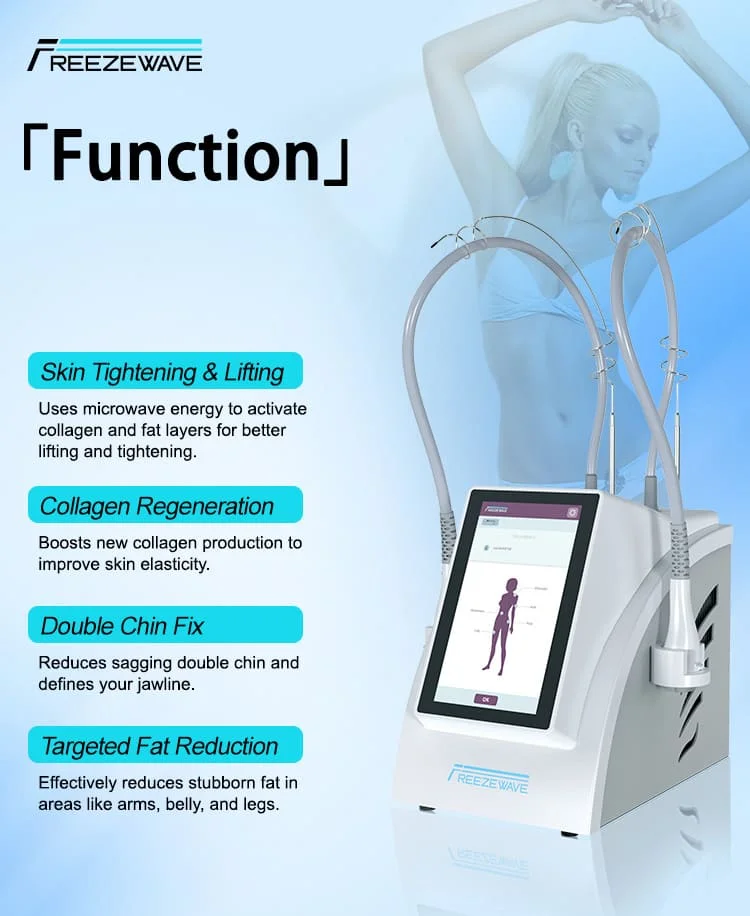 FREEZEWAVE Non-Invasive Body Contouring and Slimming Machine 3 <h2>Professional Microwave Fat Reduction System for Clinics, Med Spas & Aesthetic Centers</h2> Discover the professional FREEZEWAVE body contouring machine featuring 2.45GHz microwave technology, fat reduction, cellulite improvement, skin tightening, and non-invasive body sculpting for aesthetic clinics and salons. FREEZEWAVE Non-Invasive Body Contouring and Slimming Machine