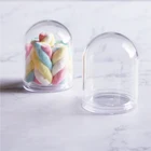 Wedding Favor Cloches Plastic Wedding Favor Boxes Transparent Mini Cake Stand With Dome