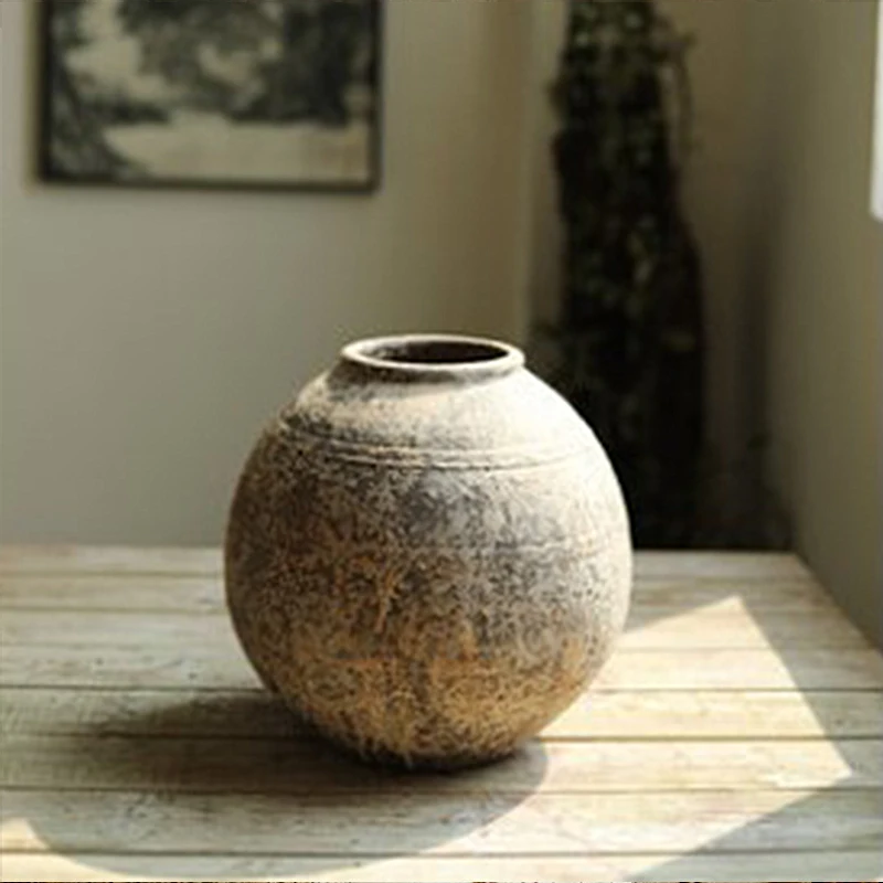 Plants Round Bowl Indoor Centerpieces Japanese Style Antique Ceramic Vases For Wedding