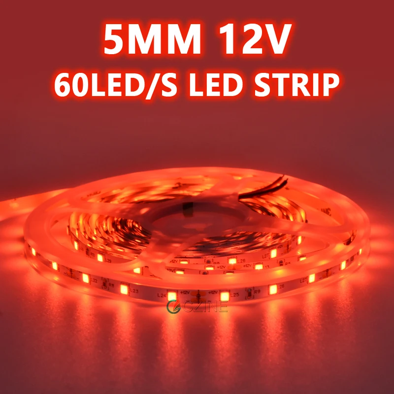 5MM Factory SMD 2835 DC 12V 24V 8MM 120LEDs White Red Green Blue IP20/IP65/IP67/IP68 Waterproof LED Light Strip