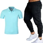 Polo Summer Men's Thin Casual Suit Breathable And Comfortable Two-piece Youth POLO Shirt Sports Suit
