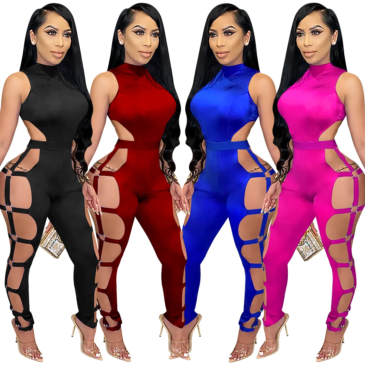 women sexy hollow out jumpsuit