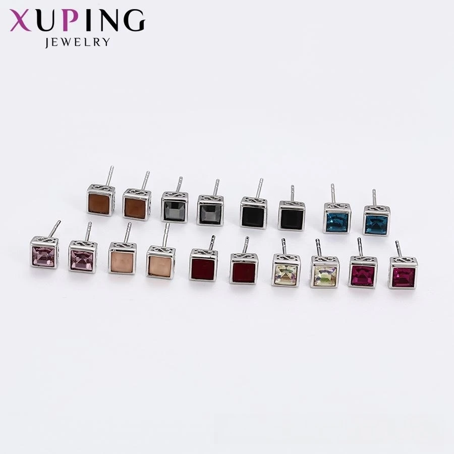 93424 XUPING Cheap Price Advanced Austrian Crystal Colorful Stones Cute Small Children Girls Daily Wear Stud Earrings