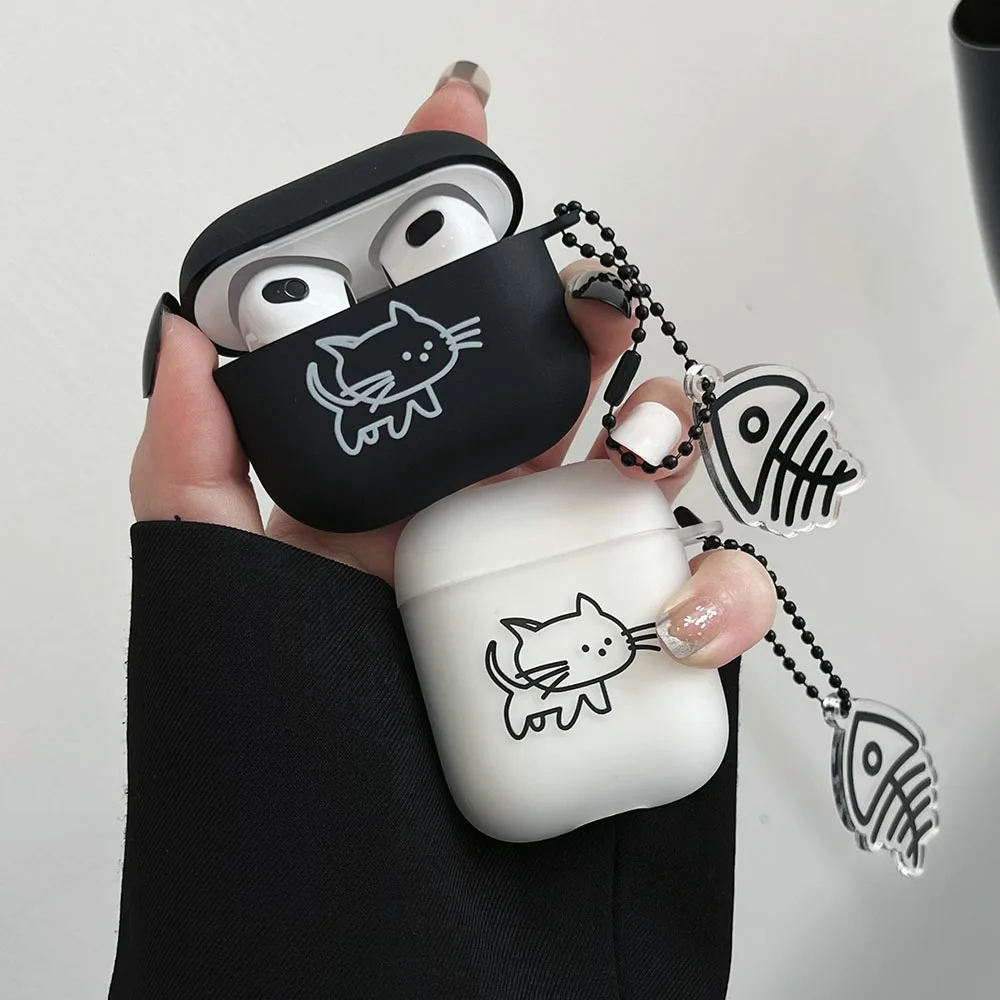 Cartoon Cat Lovers Matte Protective Case For Airpods Soft Tpu