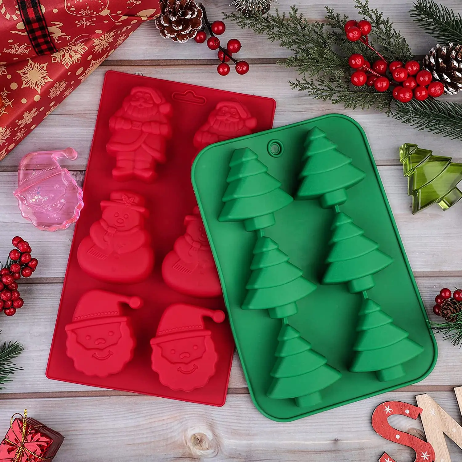 Silicone Molds Candy Molds Christmas Chocolate Molds  Christmas Tree Patterns for Christmas DIY Party