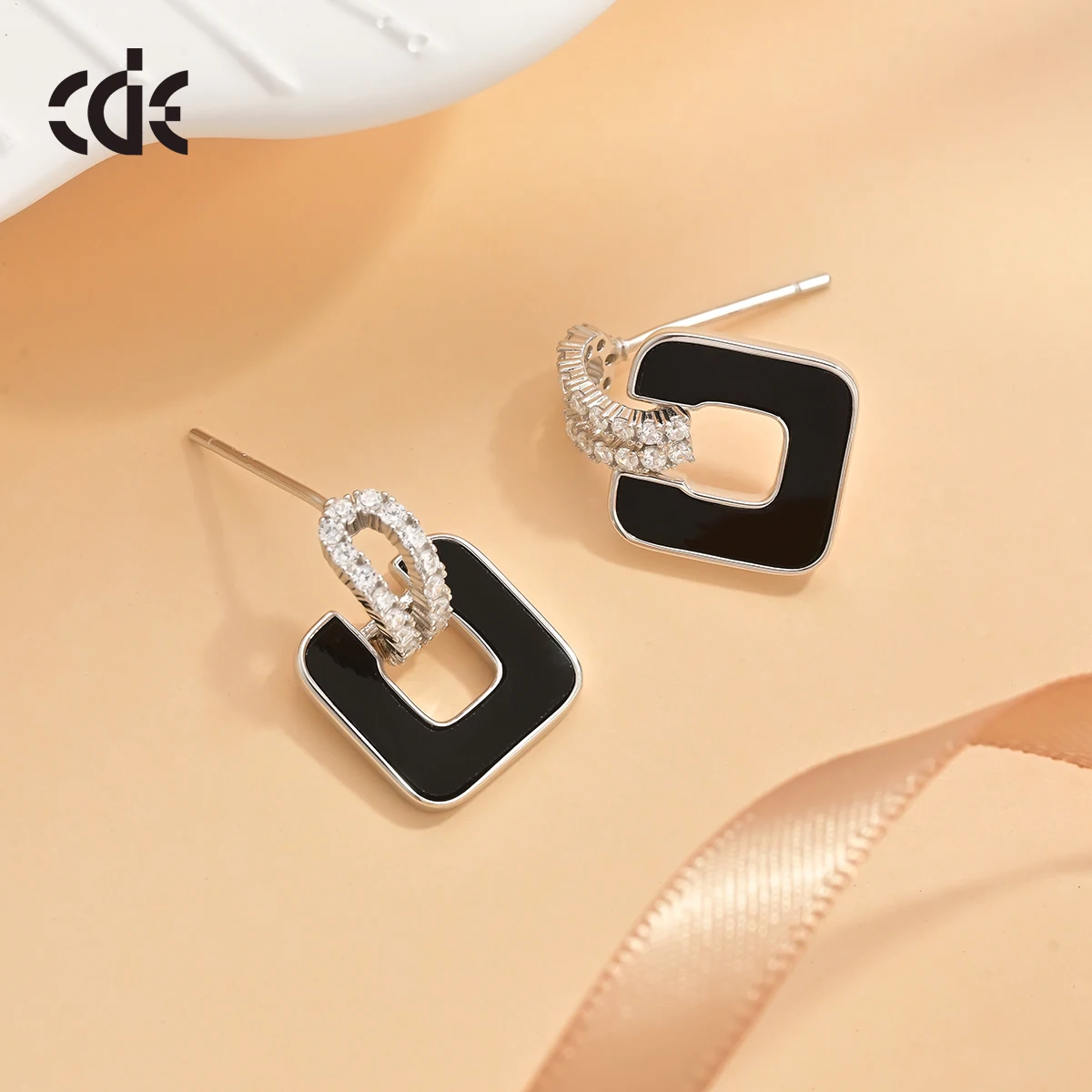 CDE GMYE005 Fine Jewelry 925 Sterling Silver Earring Wholesale Cat's Eye Stone Earring Rhodium Plated Women Drop Earrings