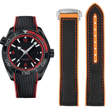 OMEG-A  Nylon Watch Straps  sea-master planet ocean strap 8800 9900  orange rubber watch strap OMEG-A  watch bands Ny