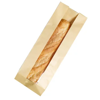 Custom Biodegradable Paper Bags manufacturing Grease Proof Wax Packaging Bag  Sandwich Cookie Pastry Food Snack