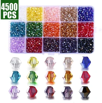 2022 Rainbow Crystal Brilliant Colorful Bulk Faceted Bicone 6mm Beaded Crystal Beads For Jewelry Making