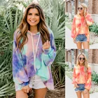 Women Autumn Hoodies Autumn Women Autumn Hoodies Crew Neck Pullover Tie Dye Sweatshirt