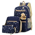 School Kids School Bag 3pcs New Design Durable Canvas Wholesale Cheap High Quality Soft Kids School Bag Set